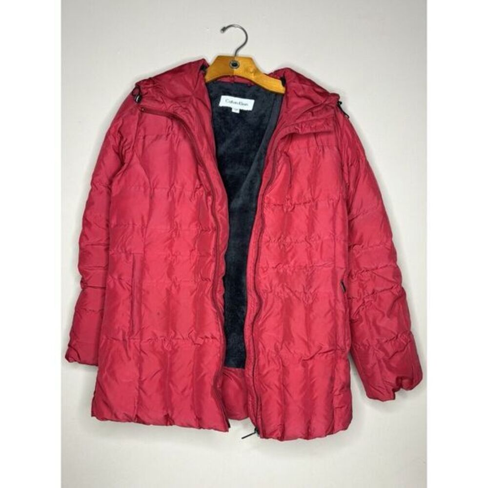Calvin Klein Red Puffer‎ Down Jacket Christmas Holiday Size S